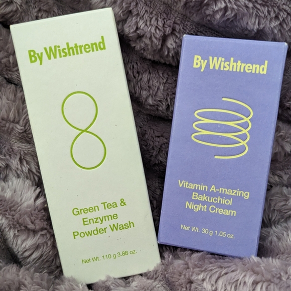 Wishtrend bundle Green tea & enzyme powder wash Vitamin A bakuchiol Night crea - Picture 1 of 3